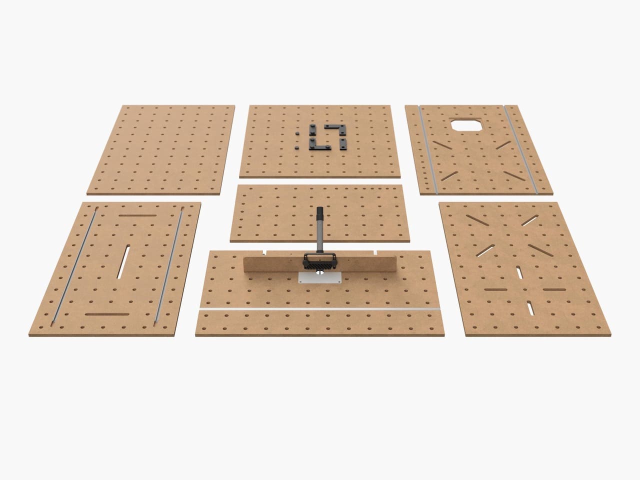 Ansicht verschiedener Lochplatten des MDF Lochplatten Shops