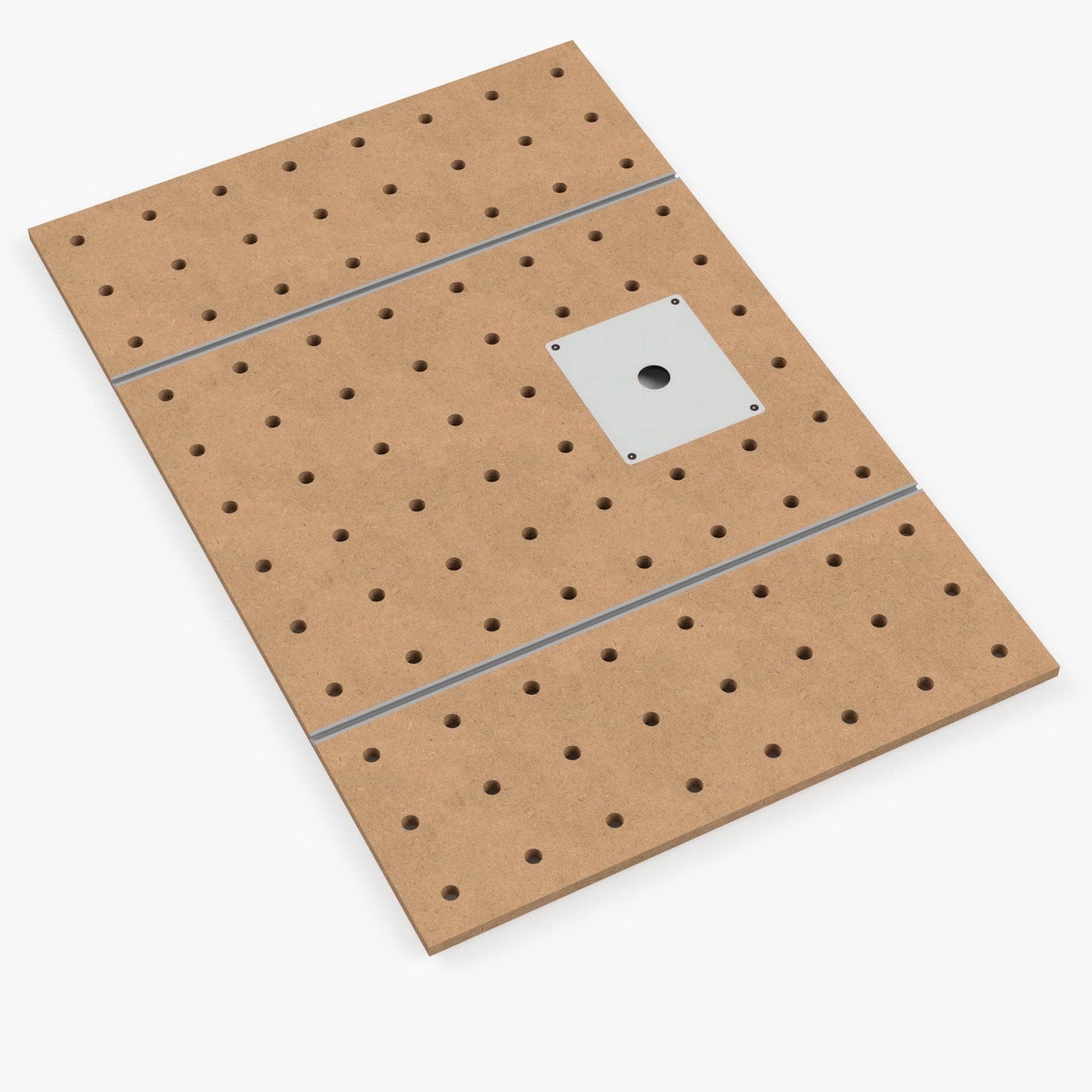 MDF Lochplatte Fräseinsatz 120×80cm längs – mit Lochraster CNC-gefräst