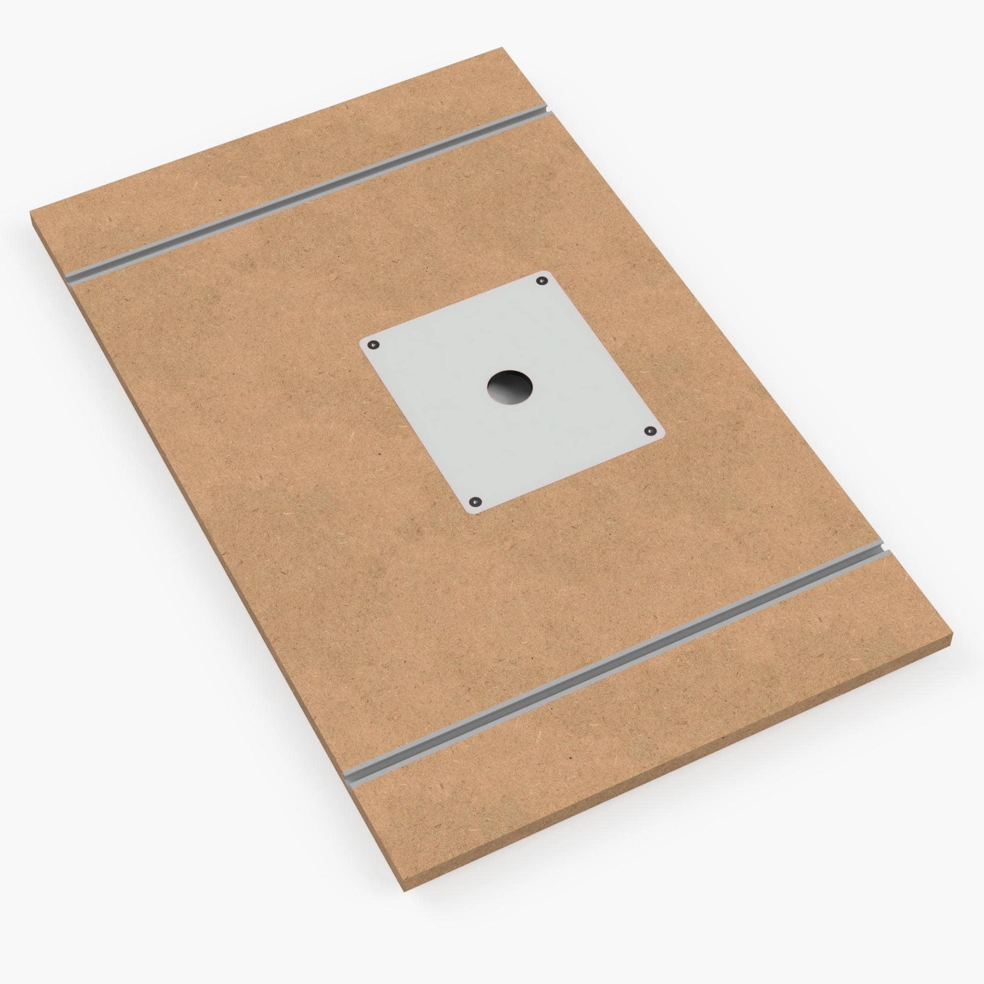 MDF Lochplatte Fräseinsatz 80×50cm – ohne Lochraster für Oberfräse