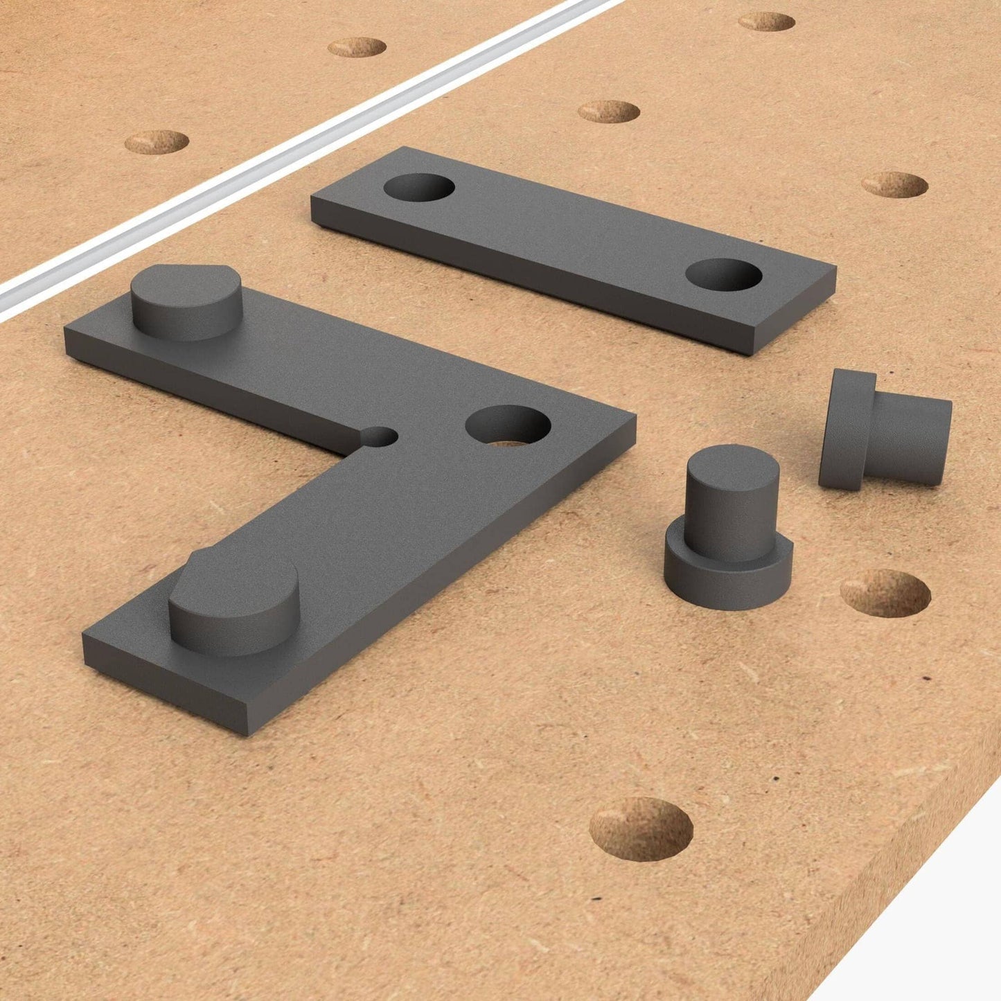 Zubehör für MDF Lochplatte T-Nut – T-Nut Klemmen Benchdogs Spannsystem kompatibel